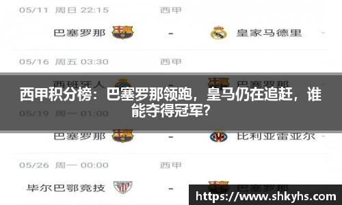 西甲积分榜：巴塞罗那领跑，皇马仍在追赶，谁能夺得冠军？