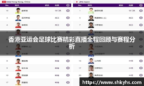 香港亚运会足球比赛精彩直播全程回顾与赛程分析